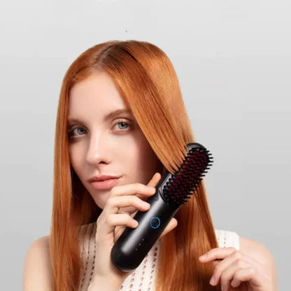 Travel‑Friendly Mini Hair Straightener  Portable Wireless Flat Iron with Fast Heating