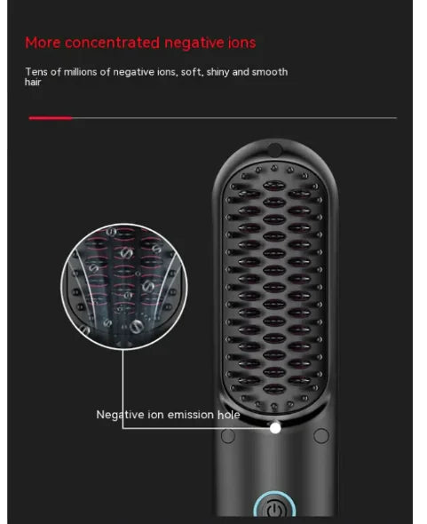 Travel‑Friendly Mini Hair Straightener  Portable Wireless Flat Iron with Fast Heating