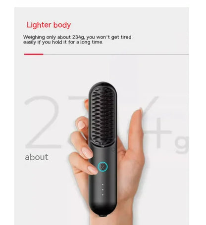 Travel‑Friendly Mini Hair Straightener  Portable Wireless Flat Iron with Fast Heating