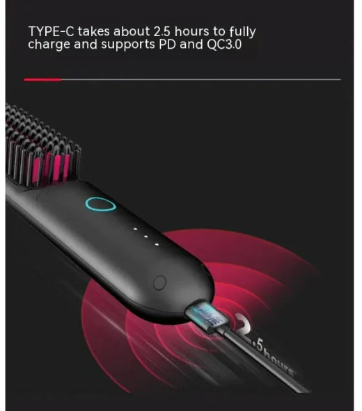 Travel‑Friendly Mini Hair Straightener  Portable Wireless Flat Iron with Fast Heating